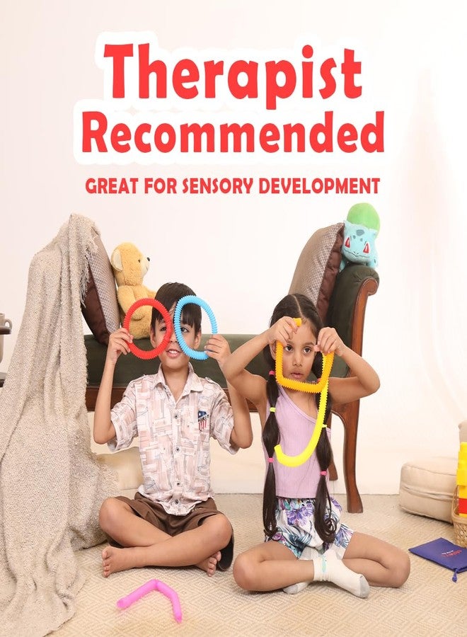 ألعاب أبيليز بوب تيوبز الحسية، أنابيب متعددة الألوان تصدر صوت طقطقة، لتنمية المهارات التعليمية والحركية | مجموعة من 12 قطعة | صغير (14 سم) - Image 5